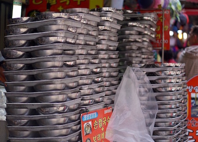 Namdaemun market in Seoul - food trays