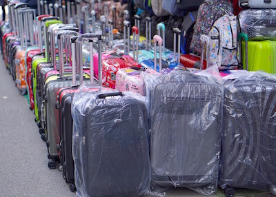 Namdaemun market in Seoul - suitcase shopping