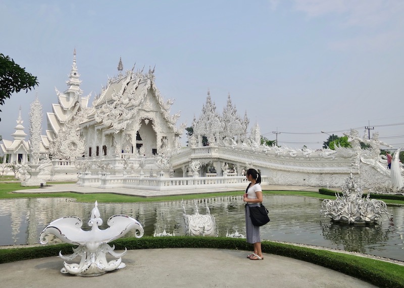 Wat Rong Khun White Temple In Chiang Rai – front of the temple