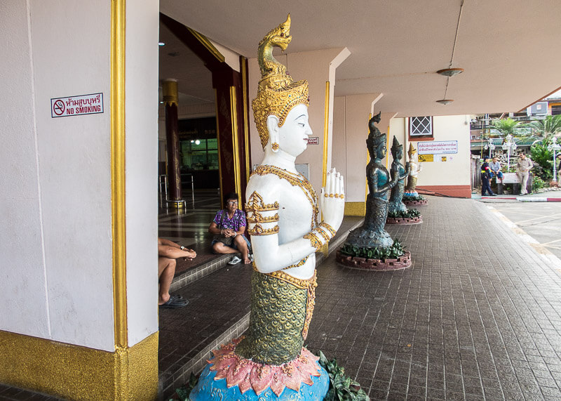 buddha statues in front of Chiang Mai Train Station