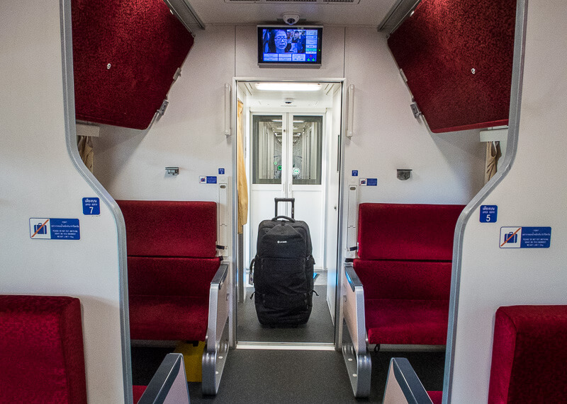 inside the train at Chiang Mai Train Station