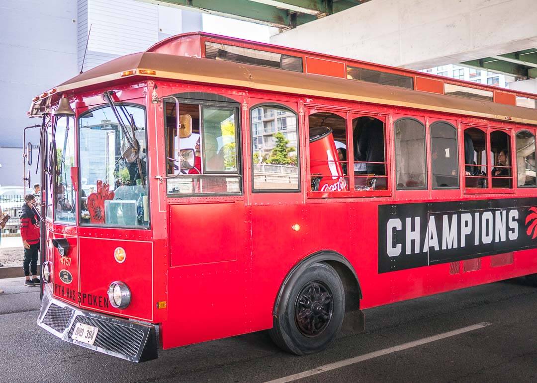 Raptors championship celebration parade - Champions bus