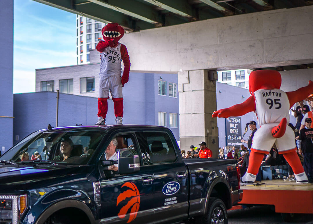 Raptors championship celebration parade - Raptors mascot