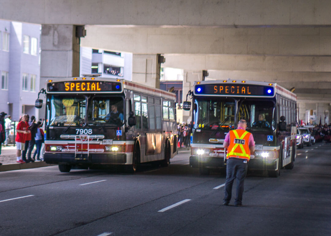 Raptors championship celebration parade - TTC bus