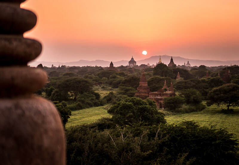 Bagan travel blog - sunset in bagan