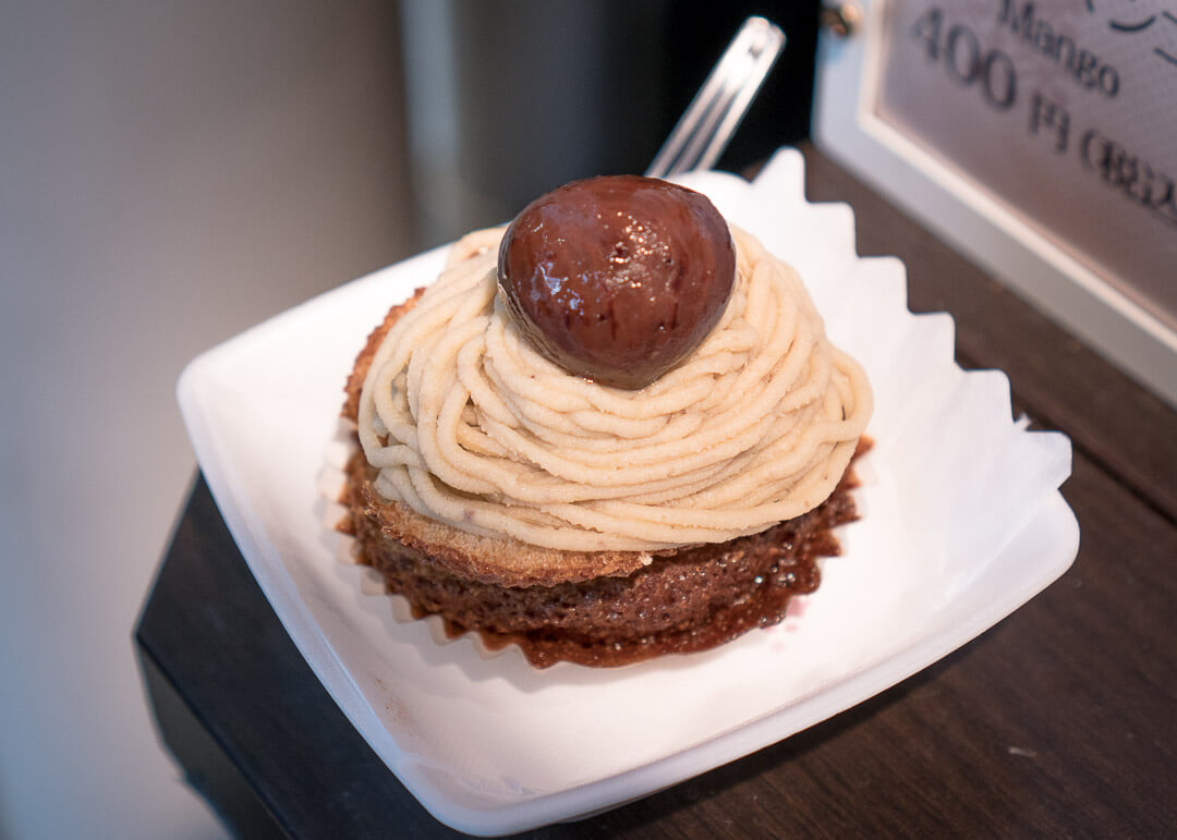 Osaka cheap eats - chestnut cream puff