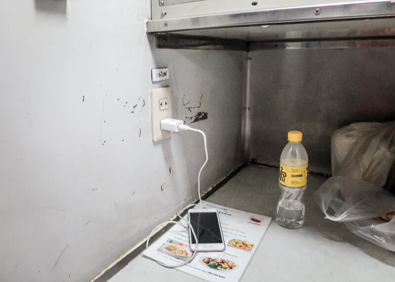 the Surat Thani to Bangkok train ride - charger phone